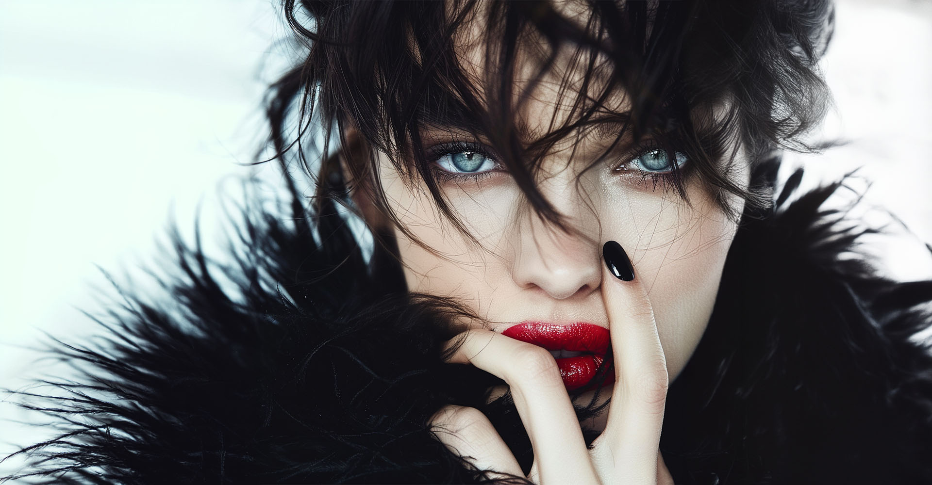 Polished long hair in an editorial beauty portrait