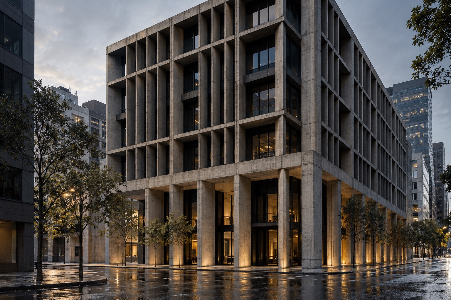 Kent Street Workplace, a concrete office grid with deep sunshade fins