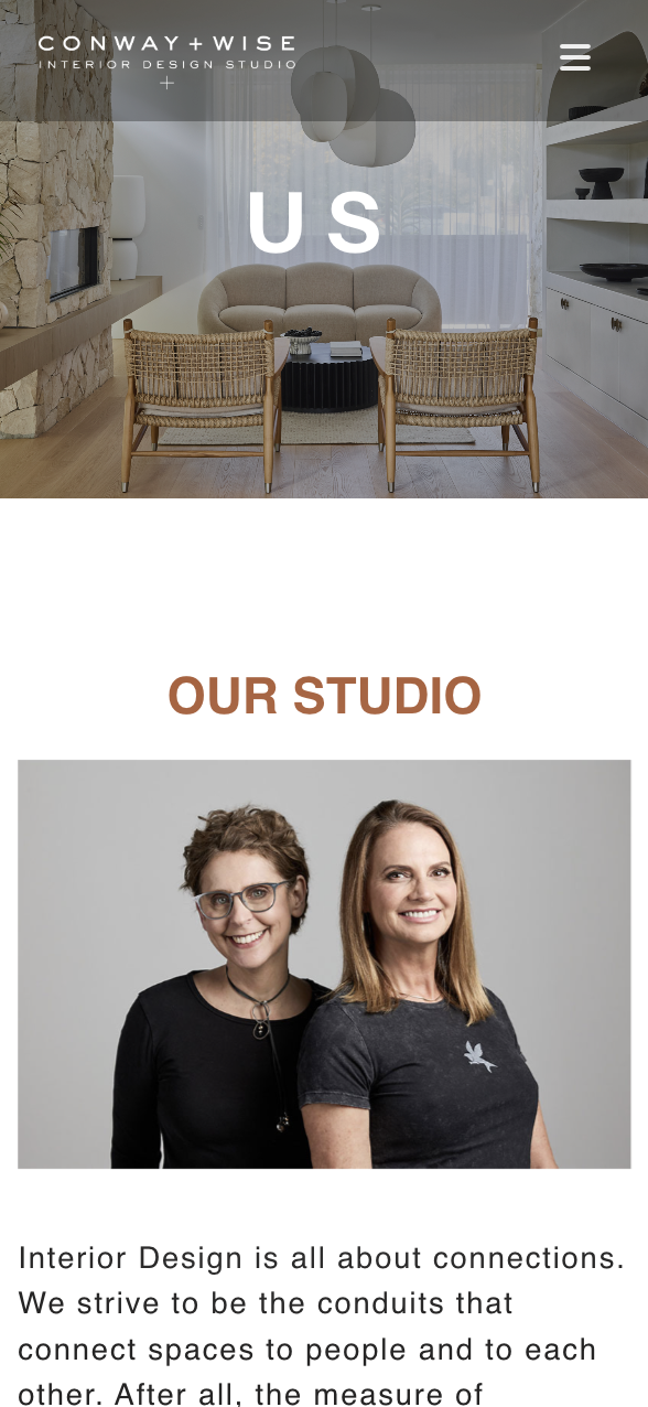 Conway + Wise interior decoration page
