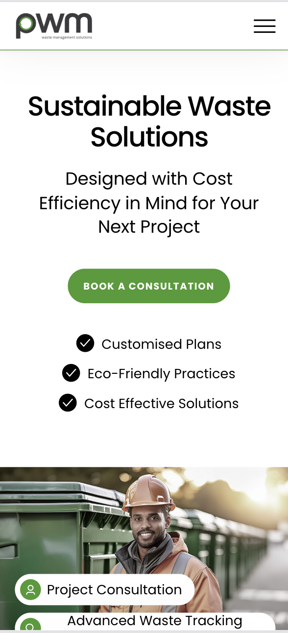 PWM services page screenshot