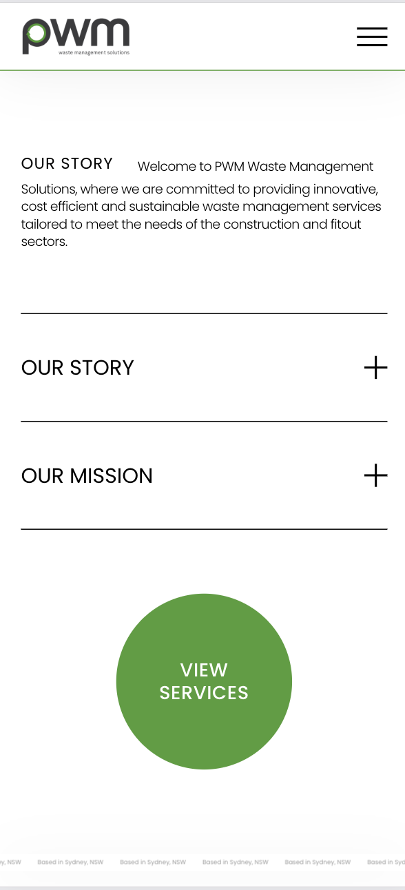 PWM client portal page screenshot