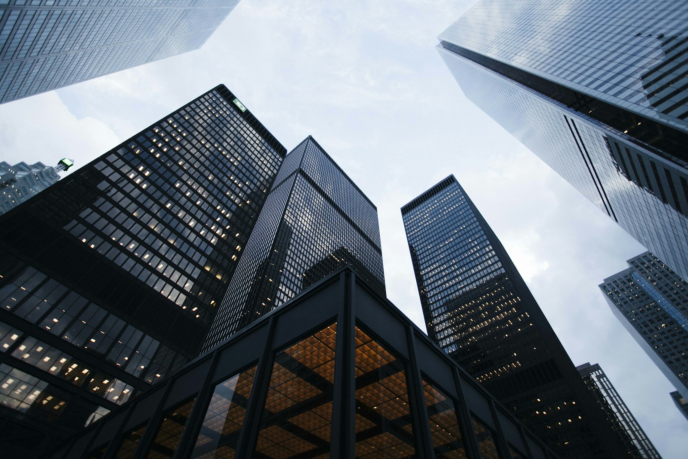 Modern glass architecture from the North & Ledger accounting concept